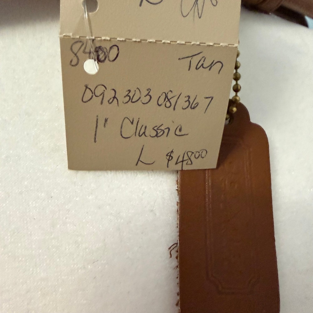Coach Vintage Brown Leather Belt Gold Brass Buckle Large NWT - Picture 3 of 14